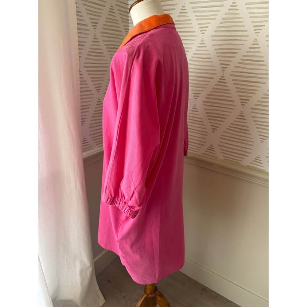 Caryn Lawn Betsy Collar Corduroy Dress One Size Pink Orange NWT - Picture 5 of 10